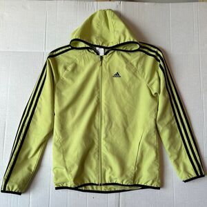 Adidas Y2K Neon Green Track Jacket Trefoil Sleeve Full Zip Hoodie Men’s Size S